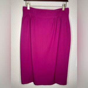 Cathay 100% wool deep pink pencil skirt size 14